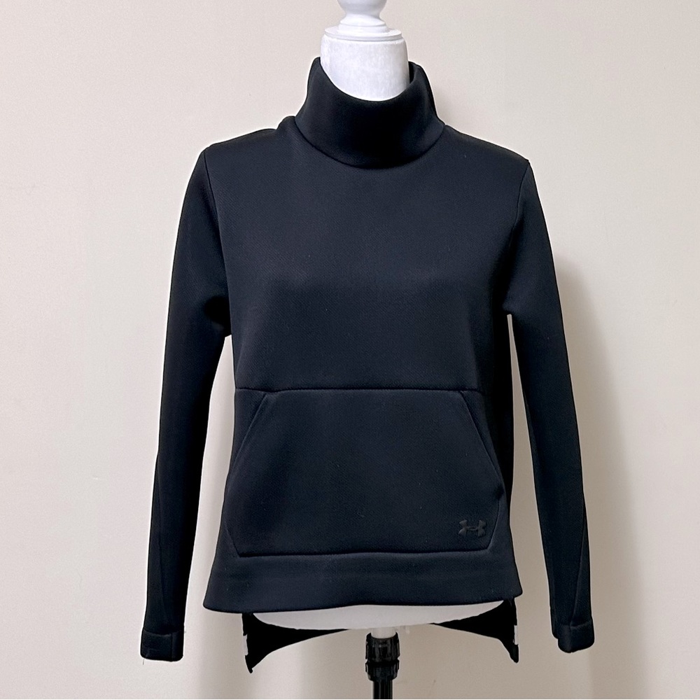 Under Armor Black Foam-Like Fabric High Collar Loose Fit Pullover Top Popover M